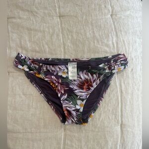 Kona Sol Purple Floral Bikini Bottom